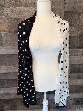 Black and White polka dot scarf
